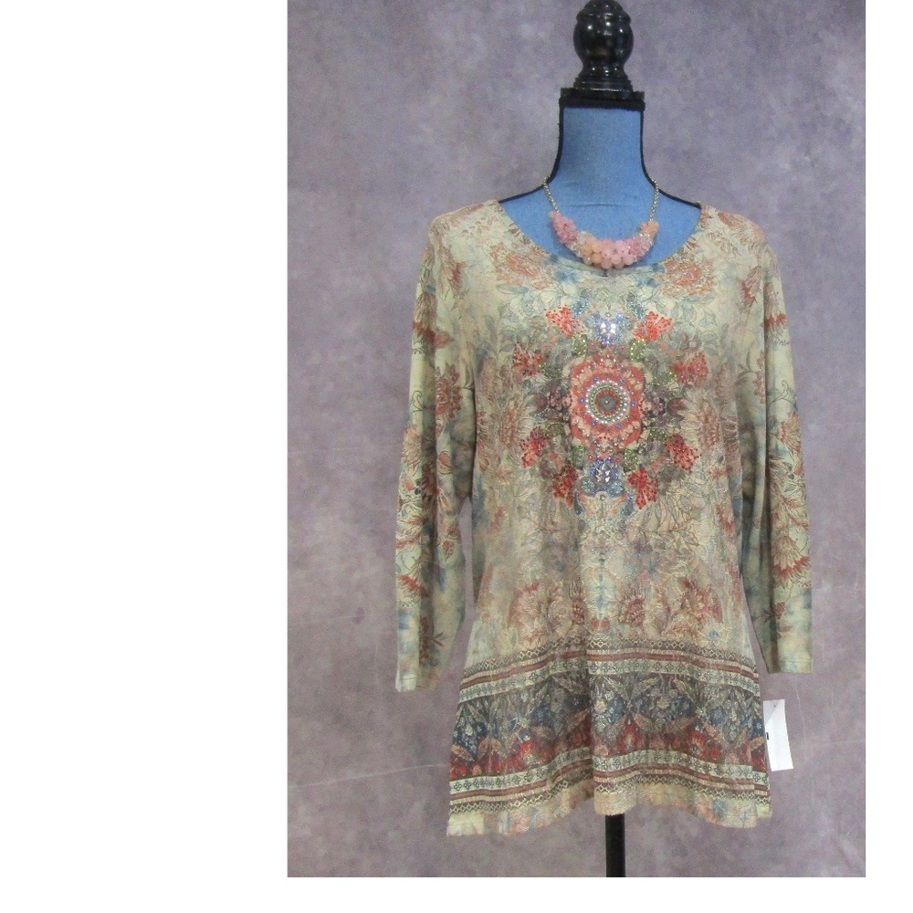 NEW Simply Emma Beaded Tunic Size 1X